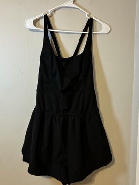 Black Sleeveless Romper with Scoop Neck